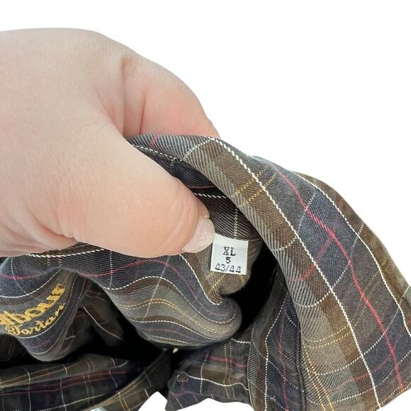 Barbour‎ Button Down Shirt Tailored Fit Check Plaid Long Sleeve Mens Size XL - Picture 8 of 10